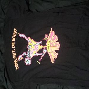 Drunk Ghost Drink Fast Die Young Black T-shirt